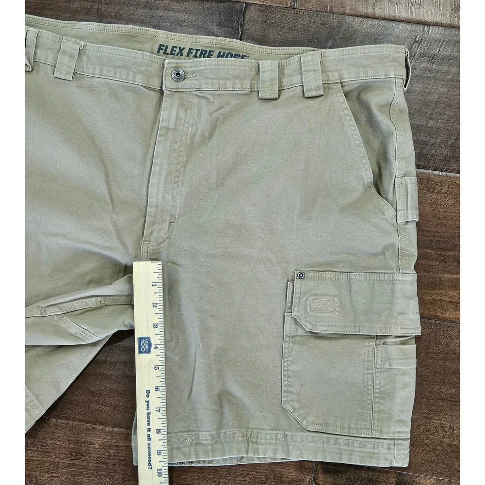 Duluth Trading Co Flex Fire Hose Cargo Shorts Mens 48 Khaki Tan Workwear Hiking